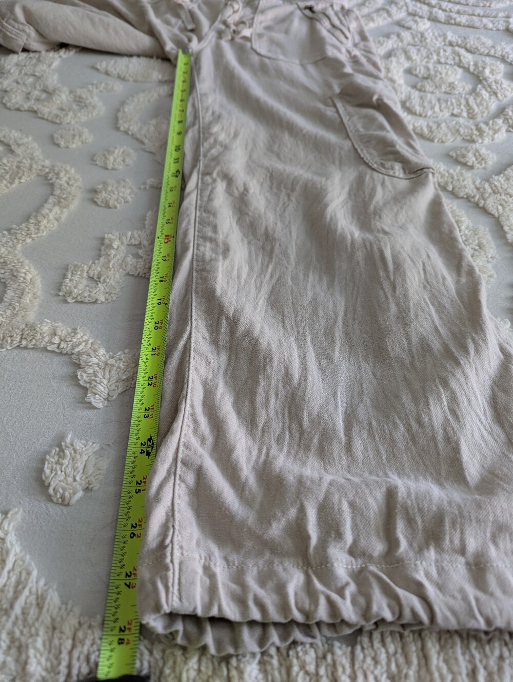 American Eagle Dreamy Drape Baggy Wide Leg Pants Linen Blend Gorpcore 4 Short - Picture 7 of 9